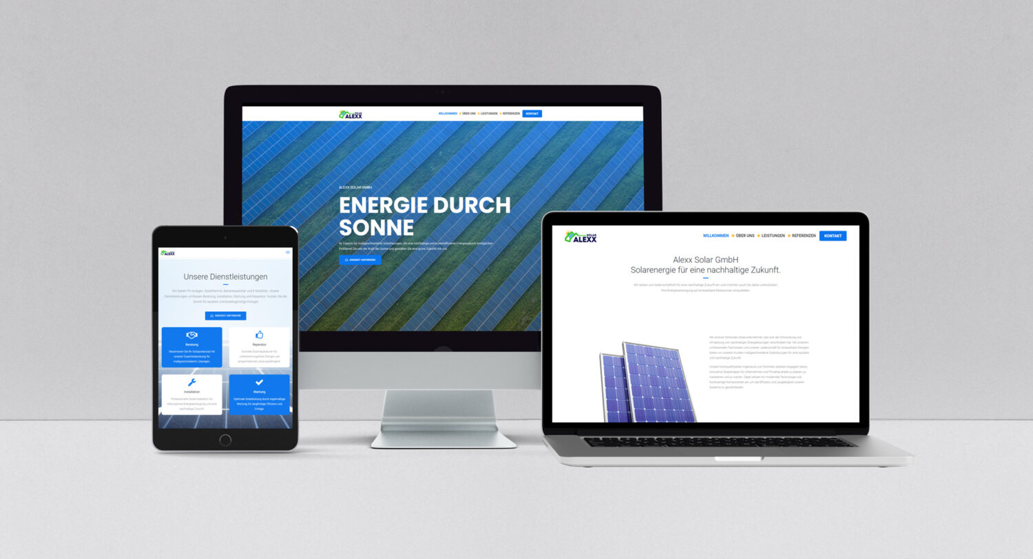 Website für Alexx Solar GmbH