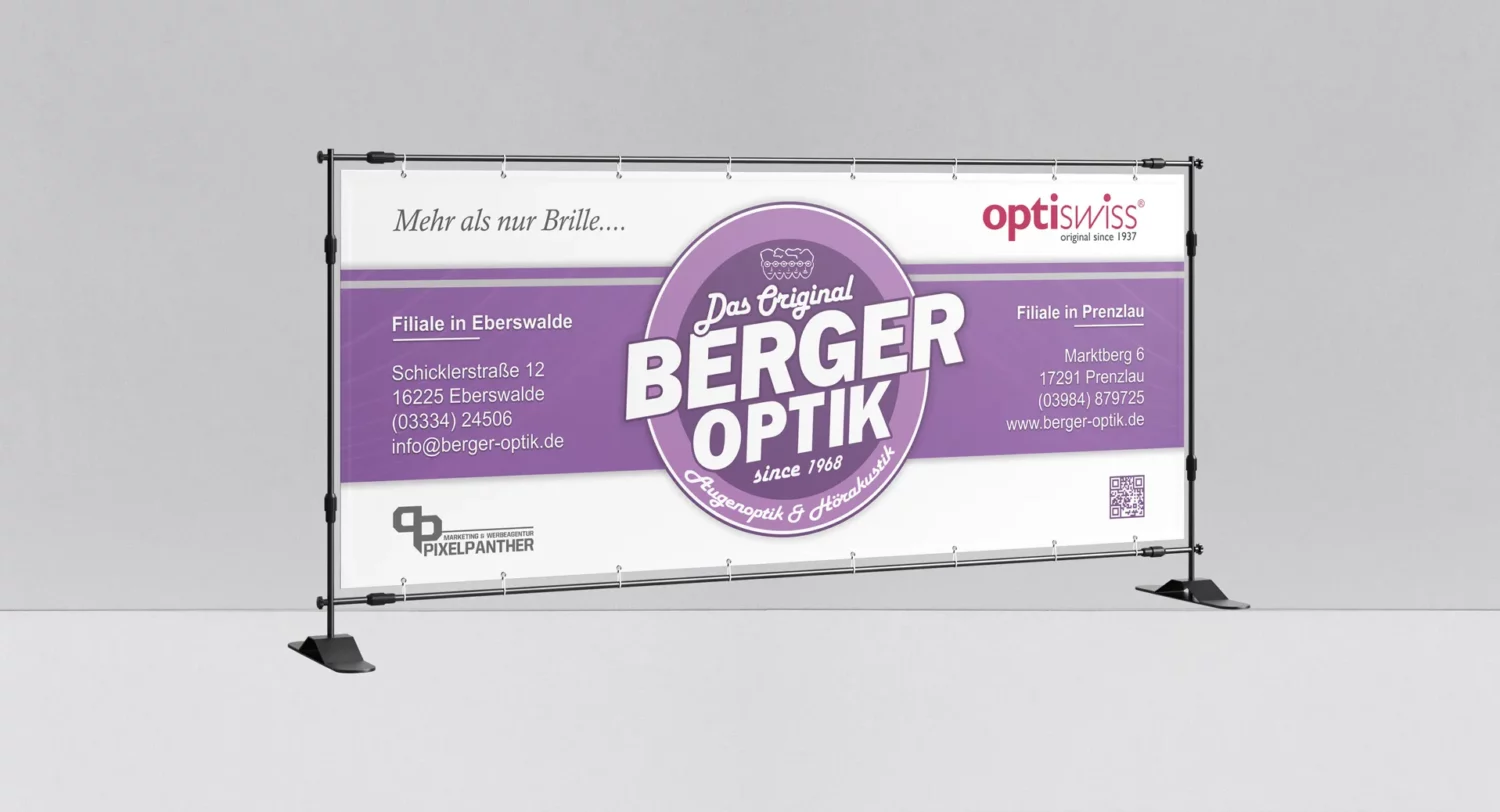 Werbebanner für Berger Optik & Hörakustik