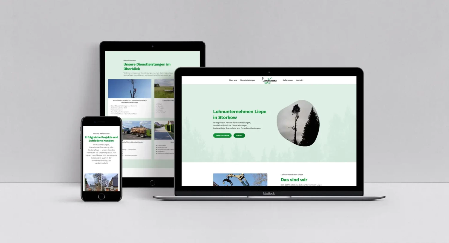 Website für Lohnunternehmen Liepe aus Storkow