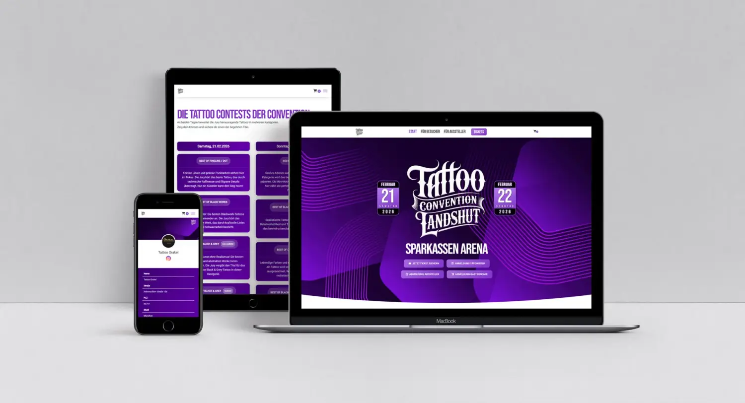 Website für die Tattoo Convention in Landshut