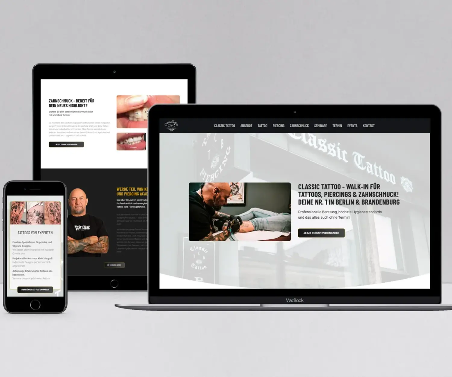 Website für Classic Tattoo aus Berlin