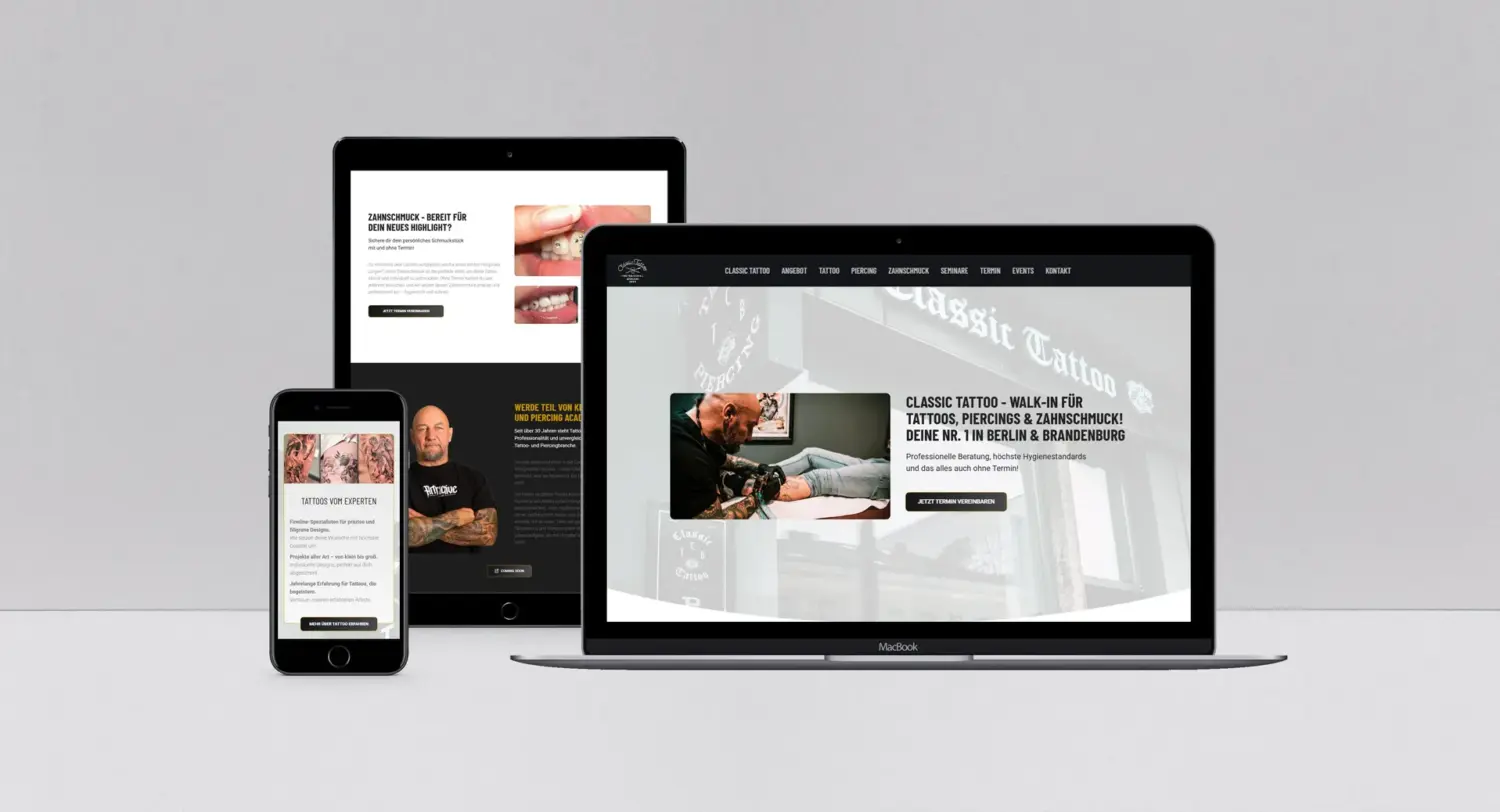 Website für Classic Tattoo aus Berlin